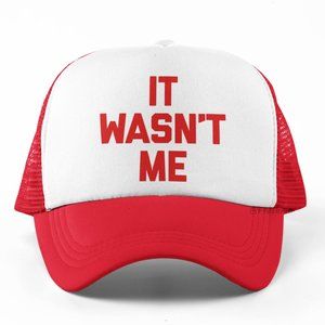 🆕It Wasn't Me Foam Trucker Hat Mesh Snapback Cap Red/White